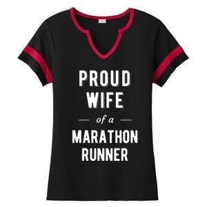 Proud Wife Of A Marathon Runner Ladies Halftime Notch Neck Tee