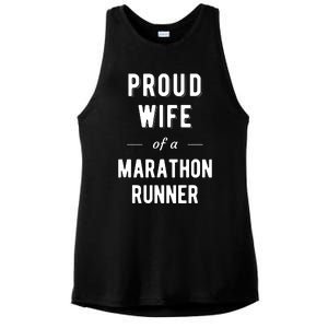 Proud Wife Of A Marathon Runner Ladies PosiCharge Tri-Blend Wicking Tank