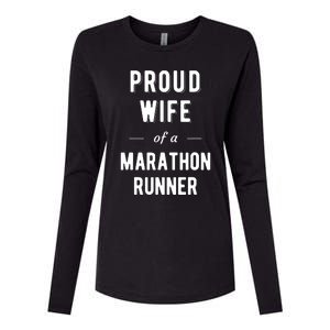 Proud Wife Of A Marathon Runner Womens Cotton Relaxed Long Sleeve T-Shirt