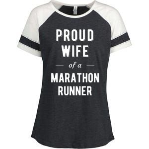 Proud Wife Of A Marathon Runner Enza Ladies Jersey Colorblock Tee