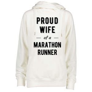 Proud Wife Of A Marathon Runner Womens Funnel Neck Pullover Hood