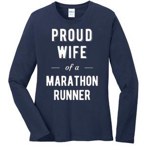 Proud Wife Of A Marathon Runner Ladies Long Sleeve Shirt