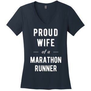 Proud Wife Of A Marathon Runner Women's V-Neck T-Shirt