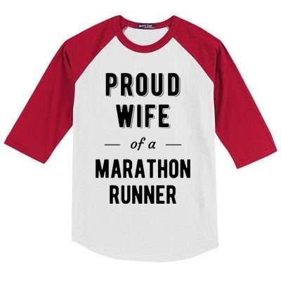 Proud Wife Of A Marathon Runner Kids Colorblock Raglan Jersey