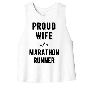 Proud Wife Of A Marathon Runner Women's Racerback Cropped Tank