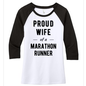 Proud Wife Of A Marathon Runner Women's Tri-Blend 3/4-Sleeve Raglan Shirt