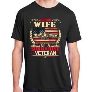 Proud Wife Of a Submarine Veteran Funny Memorial Patriotic Adult ChromaSoft Performance T-Shirt