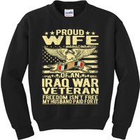 Proud Wife Of An Iraq Veteran Military Veterans Spouse Gift Kids Sweatshirt