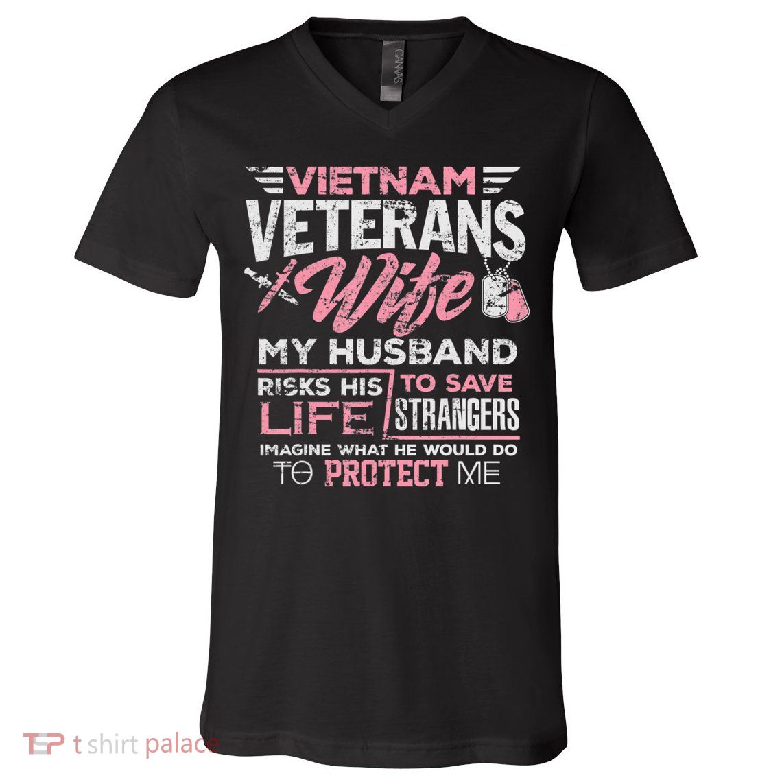 Proud Wife Of A Vietnam Veteran V-Neck T-Shirt