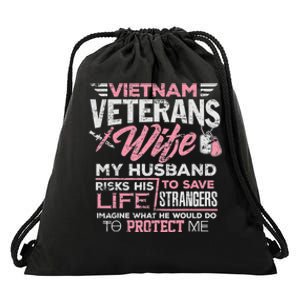 Proud Wife Of A Vietnam Veteran Drawstring Bag