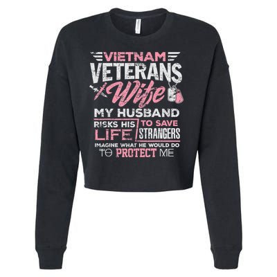 Proud Wife Of A Vietnam Veteran Cropped Pullover Crew
