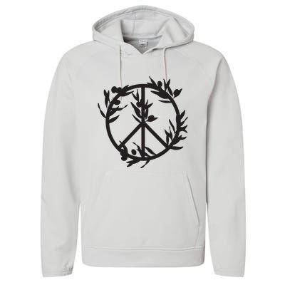 Peace With Olive Branches Fundraiser For Palestine Family Performance Fleece Hoodie