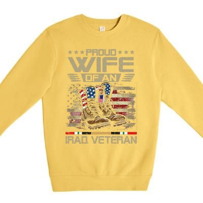 Proud Wife Of Us Iraq War Veteran Family Matching Premium Crewneck Sweatshirt