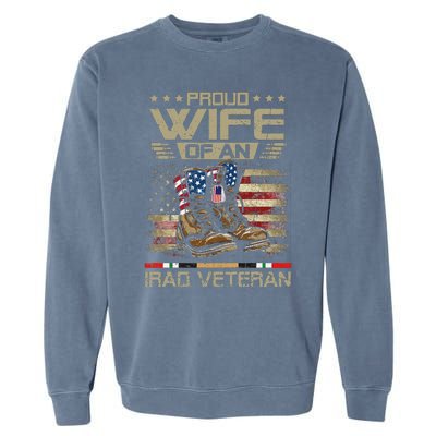 Proud Wife Of Us Iraq War Veteran Family Matching Garment-Dyed Sweatshirt