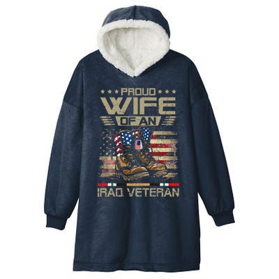 Proud Wife Of Us Iraq War Veteran Family Matching Hooded Wearable Blanket