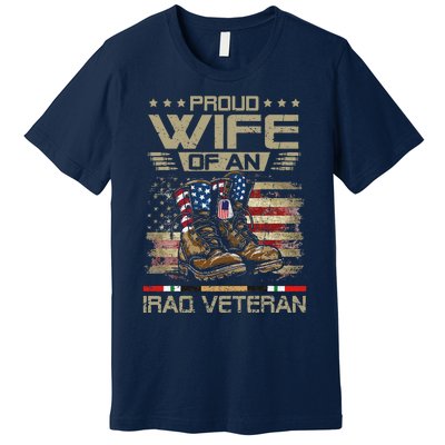 Proud Wife Of Us Iraq War Veteran Family Matching Premium T-Shirt