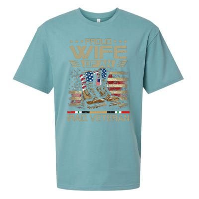 Proud Wife Of Us Iraq War Veteran Family Matching Sueded Cloud Jersey T-Shirt