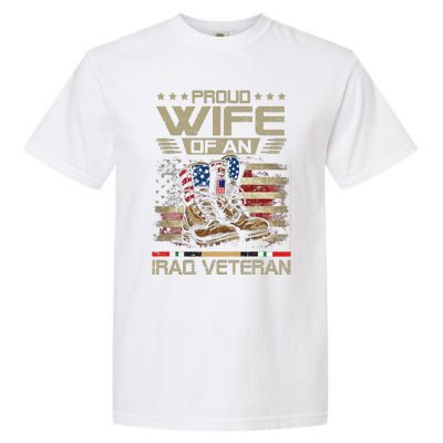 Proud Wife Of Us Iraq War Veteran Family Matching Garment-Dyed Heavyweight T-Shirt