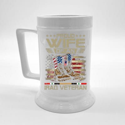 Proud Wife Of Us Iraq War Veteran Family Matching Beer Stein