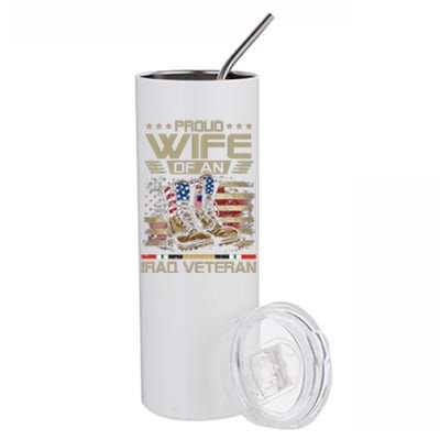 Proud Wife Of Us Iraq War Veteran Family Matching Stainless Steel Tumbler