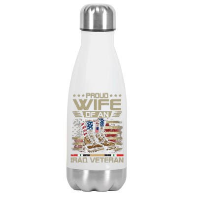 Proud Wife Of Us Iraq War Veteran Family Matching Stainless Steel Insulated Water Bottle