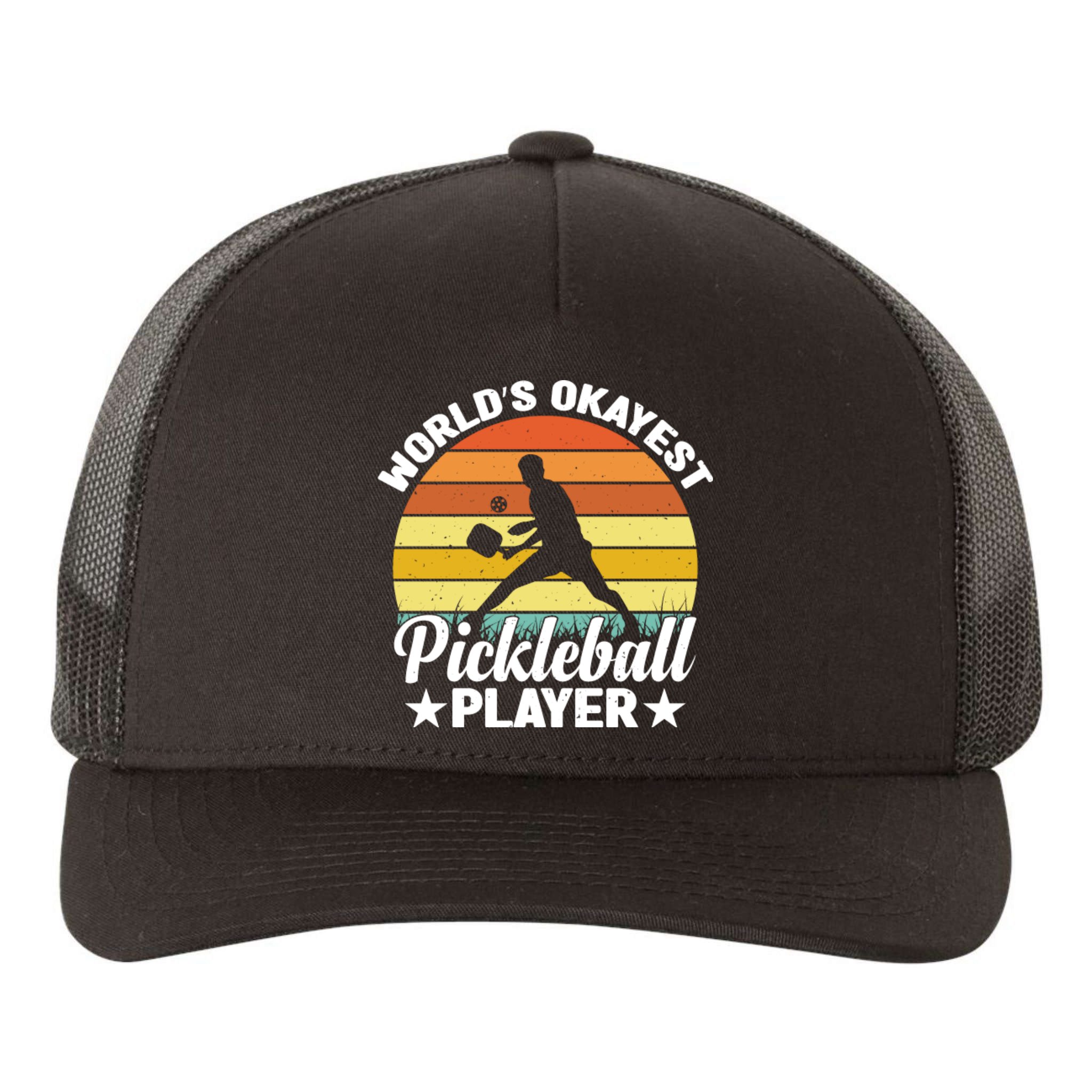 Pickleball World's Okayest Pickleball Player Funny Pickleball Yupoong Adult 5-Panel Trucker Hat