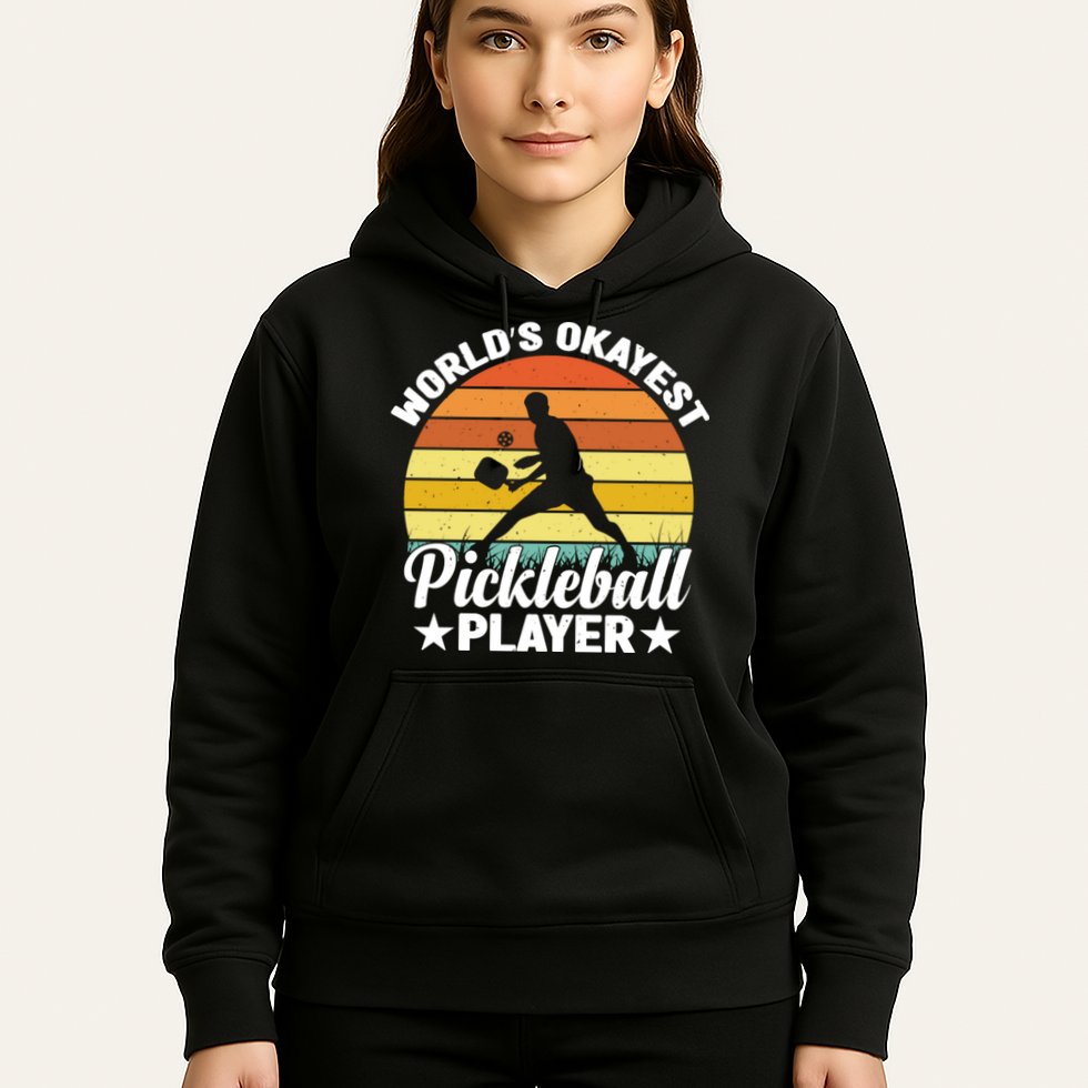 Pickleball World's Okayest Pickleball Player Funny Pickleball Hoodie