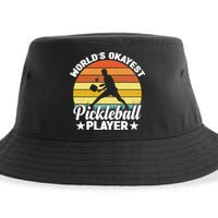 Pickleball World's Okayest Pickleball Player Funny Pickleball Sustainable Bucket Hat