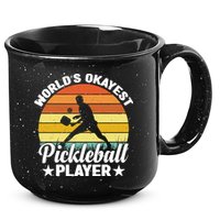 Pickleball World's Okayest Pickleball Player Funny Pickleball 15oz Campfire Ceramic Mug