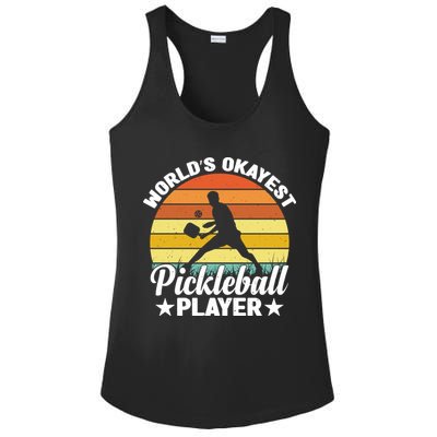 Pickleball World's Okayest Pickleball Player Funny Pickleball Ladies PosiCharge Competitor Racerback Tank