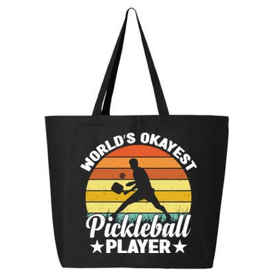 Pickleball World's Okayest Pickleball Player Funny Pickleball 25L Jumbo Tote