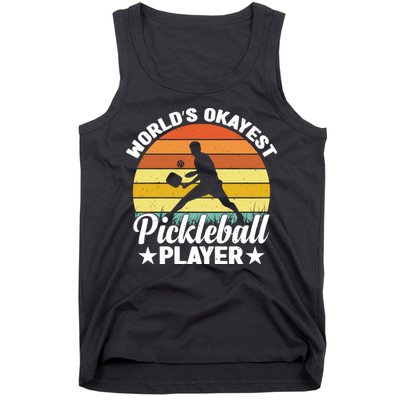 Pickleball World's Okayest Pickleball Player Funny Pickleball Tank Top