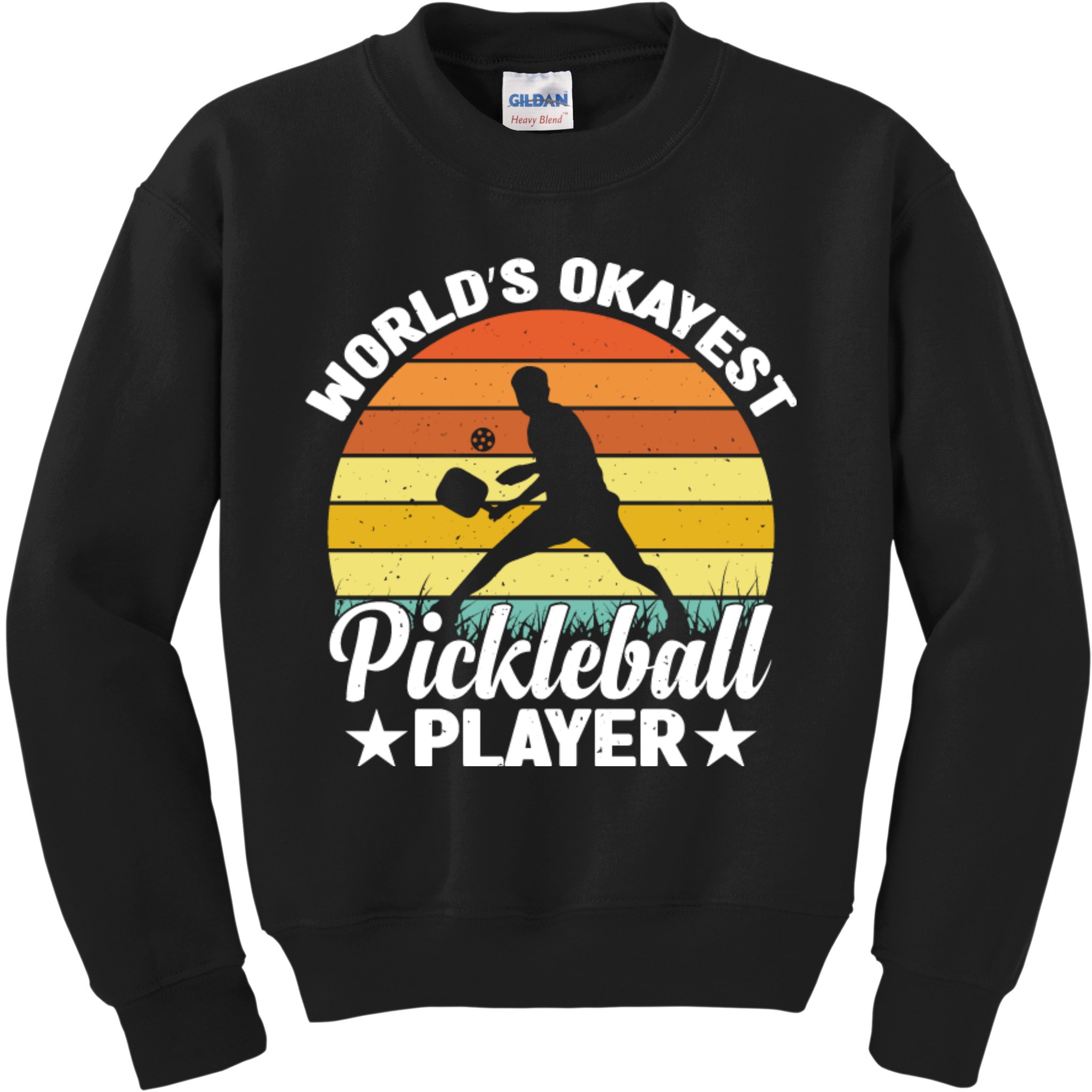 Pickleball World's Okayest Pickleball Player Funny Pickleball Kids Sweatshirt