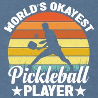 Pickleball World's Okayest Pickleball Player Funny Pickleball Garment-Dyed Sweatshirt