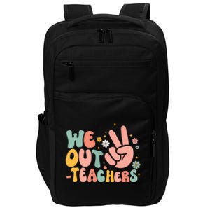 Peace We Out Teacher Happy Last Day Of School Teacher Summer Impact Tech Backpack