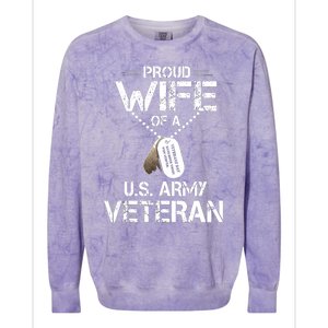 Proud Wife Of A U.S. Army Veteran Colorblast Crewneck Sweatshirt