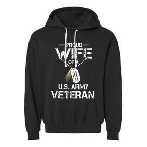 Proud Wife Of A U.S. Army Veteran Garment-Dyed Fleece Hoodie