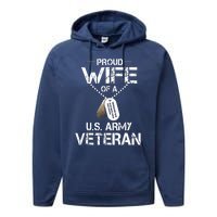 Proud Wife Of A U.S. Army Veteran Performance Fleece Hoodie