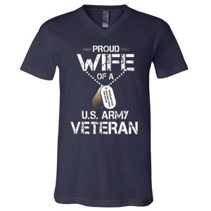 Proud Wife Of A U.S. Army Veteran V-Neck T-Shirt