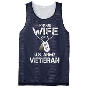 Proud Wife Of A U.S. Army Veteran Mesh Reversible Basketball Jersey Tank