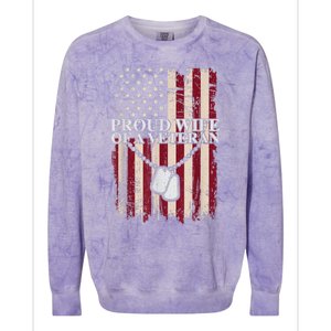 Proud Wife Of A Veteran Gifts For Veterans Day Military Wife Colorblast Crewneck Sweatshirt