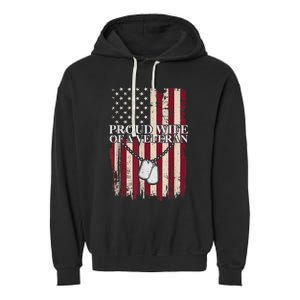 Proud Wife Of A Veteran Gifts For Veterans Day Military Wife Garment-Dyed Fleece Hoodie