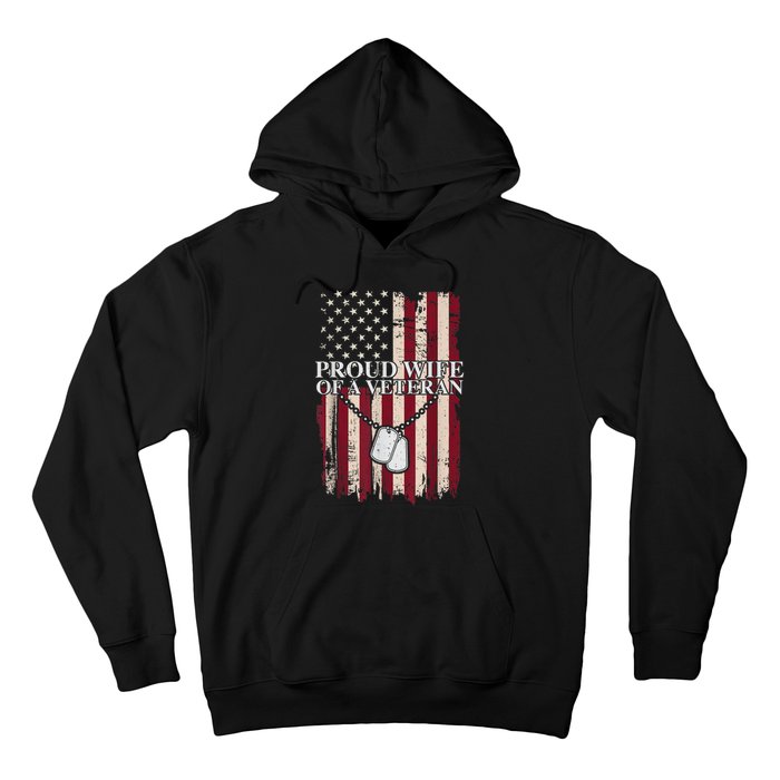 Proud Wife Of A Veteran Gifts For Veterans Day Military Wife Hoodie