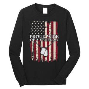 Proud Wife Of A Veteran Gifts For Veterans Day Military Wife Long Sleeve Shirt