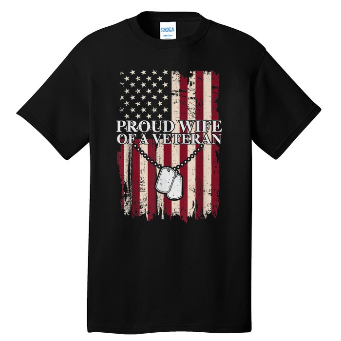 Proud Wife Of A Veteran Gifts For Veterans Day Military Wife Tall T-Shirt