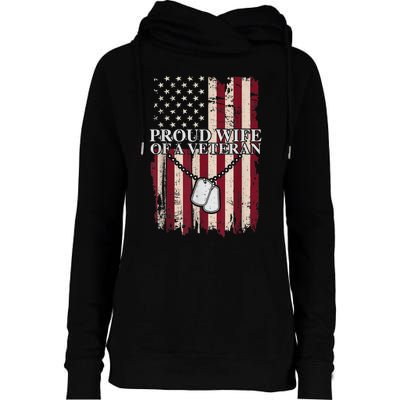 Proud Wife Of A Veteran Gifts For Veterans Day Military Wife Womens Funnel Neck Pullover Hood