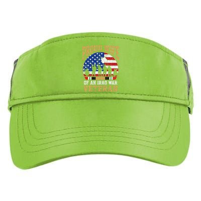 Proud Wife Of Iraq War Veteran Flag Usa Family Matching Adult Drive Performance Visor