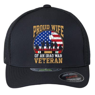 Proud Wife Of Iraq War Veteran Flag Usa Family Matching Flexfit Unipanel Trucker Cap