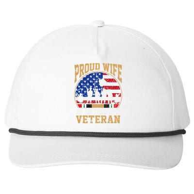 Proud Wife Of Iraq War Veteran Flag Usa Family Matching Snapback Five-Panel Rope Hat