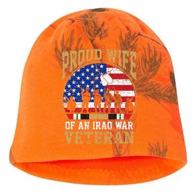 Proud Wife Of Iraq War Veteran Flag Usa Family Matching Kati - Camo Knit Beanie